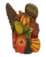 8.5" Fall Harvest Give Thanks Cornucopia Decoration