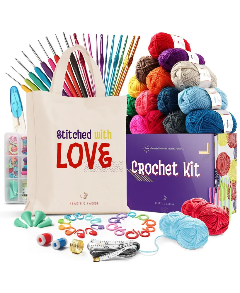 73 Piece Complete Crochet Kit for Beginners Adults and Kids - Assorted Pre