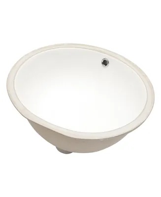 Simplie Fun 19"x16" Oval Shape Undermount Bathroom Sink Modern Pure White Porcelain Ceramic Lavatory Vanity Sink Basin with Overflow