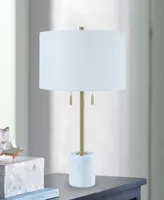 29" Metal Marble Table Lamp with Designer Shade