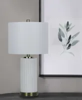 23" Architectural Glass Column Table Lamp with Designer Shade