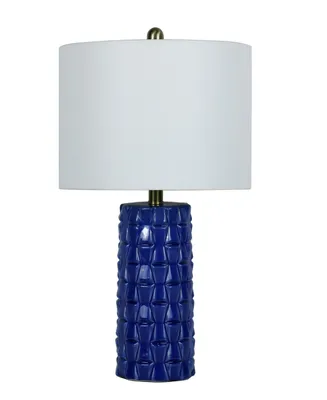 24.5" Sculptured Column Table Lamp with Designer Shade