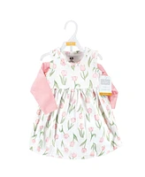 Hudson Baby Baby Girls Hudson Cotton Dress and Cardigan Set