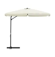 vidaXL Outdoor Parasol with Steel Pole 118.1" Sand White