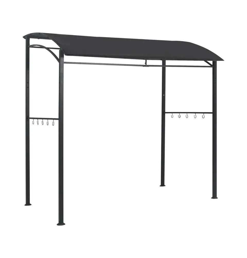 vidaXL Bbq Gazebo 84.6"x59.1"x86.6" Anthracite Steel