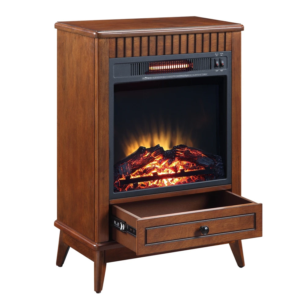 Simplie Fun Hamish Fireplace In Walnut Finish