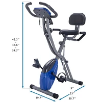 Simplie Fun Folding Exercise Bike, Fitness Upright And Recumbent X-Bike With 10-Level Adjustable Resistance