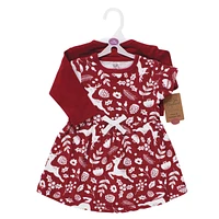 Touched by Nature Baby Girls Organic Cotton Dress and Cardigan