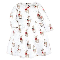 Hudson Baby Girls Cotton Dresses, Fancy Rudolph