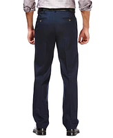 Haggar Men's Premium No Iron Khaki Classic Fit Pleat Hidden Expandable Waist Pants