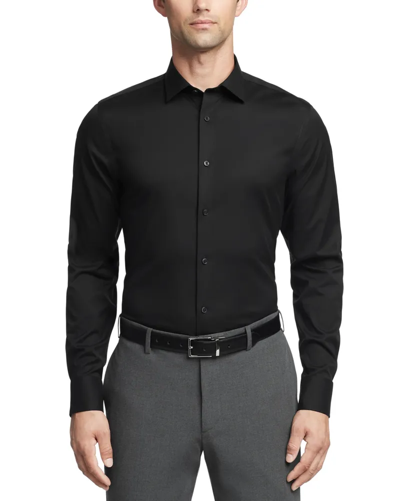 Calvin Klein Men's Refined Cotton Stretch Slim Fit Dress Shirt