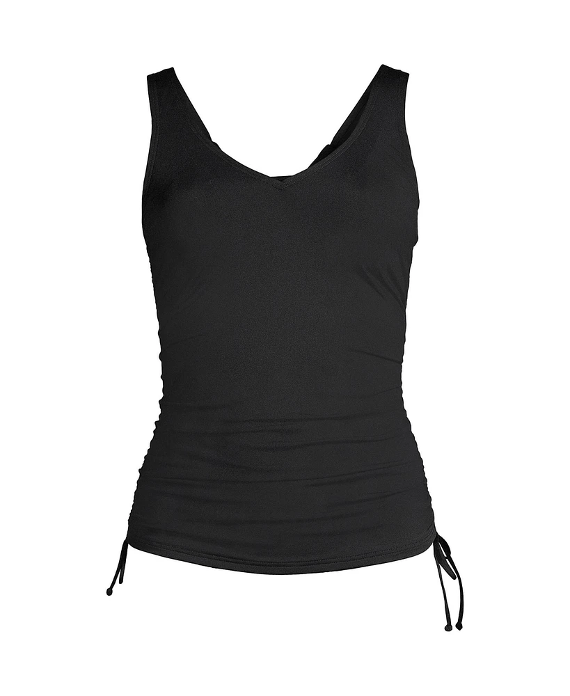 Lands' End Petite Adjustable V-neck Underwire Tankini Swimsuit Top Adjustable Straps