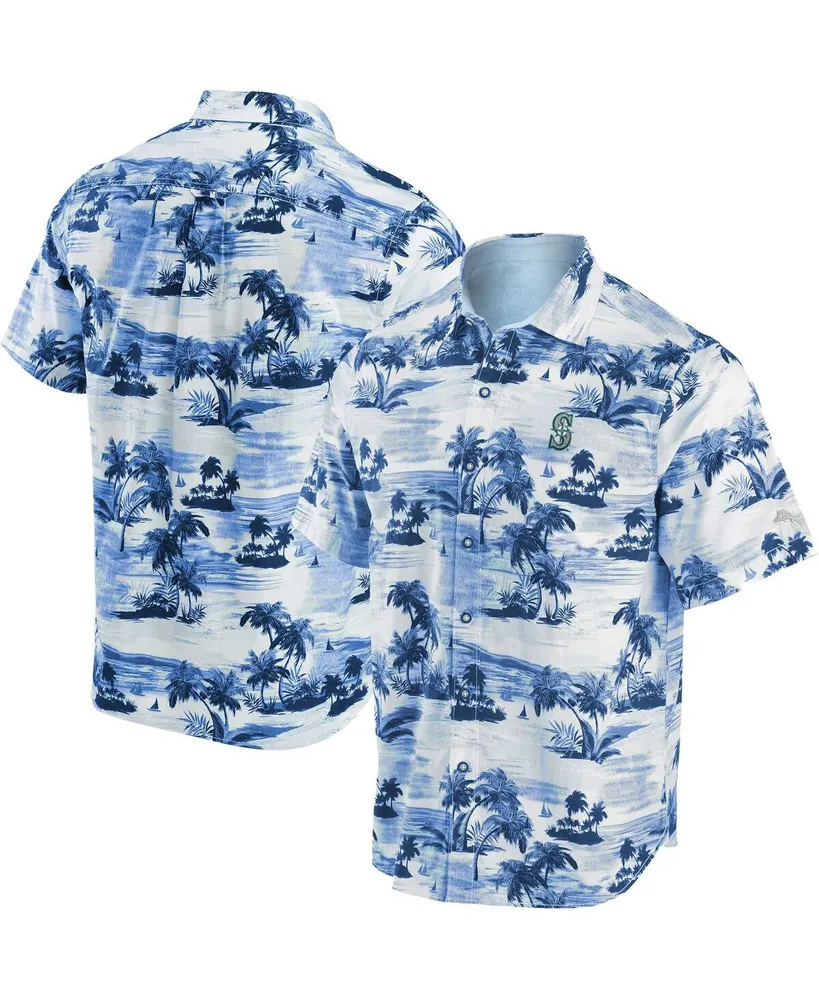 Men's Chicago Cubs Tommy Bahama Navy Baseball Bay Button-Up Shirt