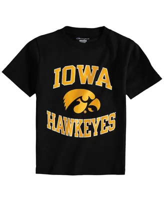 Big Boys Champion Black Iowa Hawkeyes Circling Team Jersey T-shirt