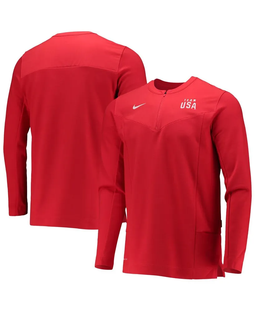 Men's Nike Red Team Usa Half-Zip Performance Jacket