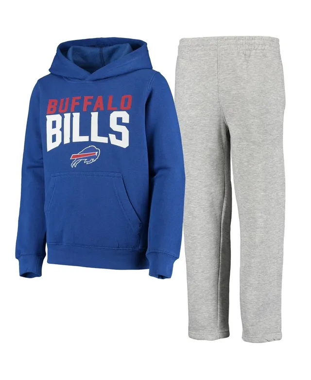 Outerstuff Youth Royal/Heather Gray Buffalo Bills Double Up Pullover Hoodie  & Pants Set