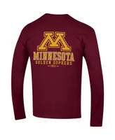 Men's Champion Maroon Minnesota Golden Gophers Team Stack Long Sleeve T-shirt