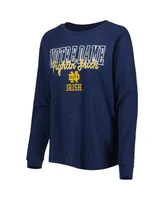 Women's Concepts Sport Navy, Gray Notre Dame Fighting Irish Raglan Long Sleeve T-shirt and Shorts Sleep Set