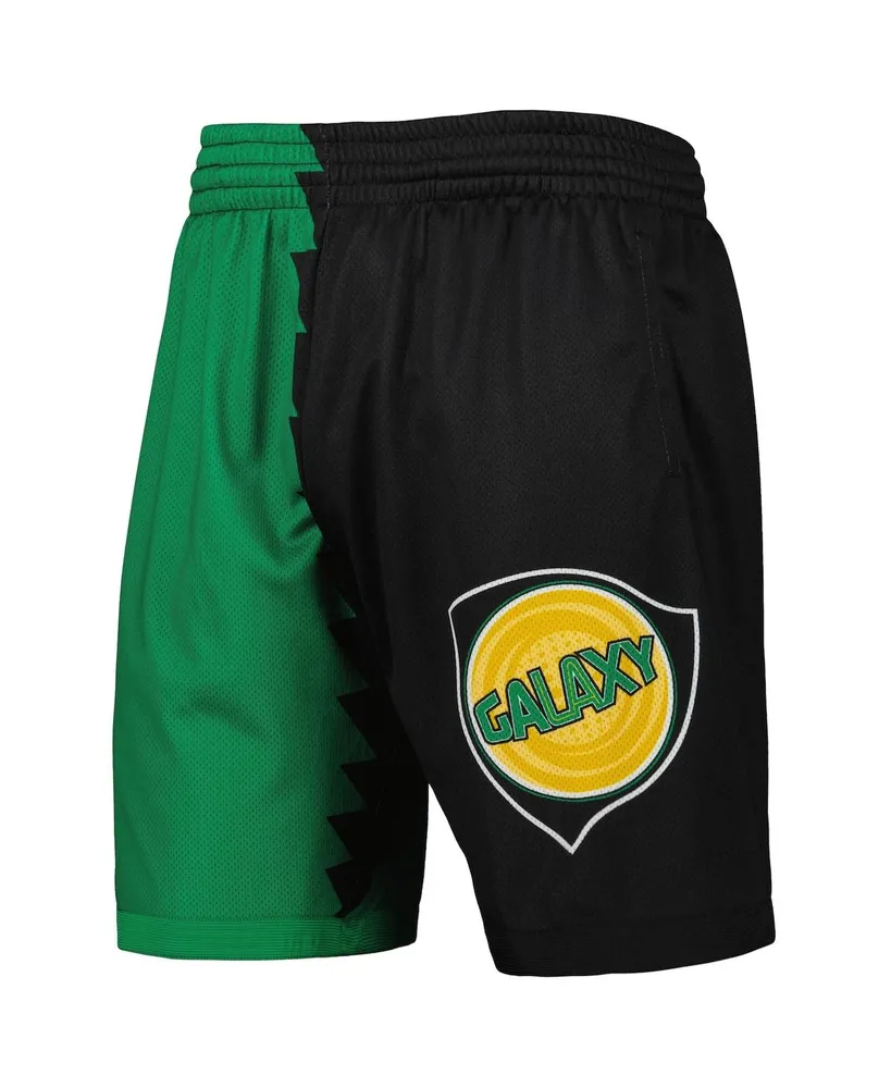 Men's Mitchell & Ness Green, Black La Galaxy Swingman Shorts