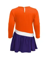 Little Girls Orange Clemson Tigers Heart to Heart French Terry Dress