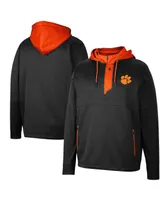 Men's Colosseum Clemson Tigers Luge 3.0 Quarter-Zip Hoodie