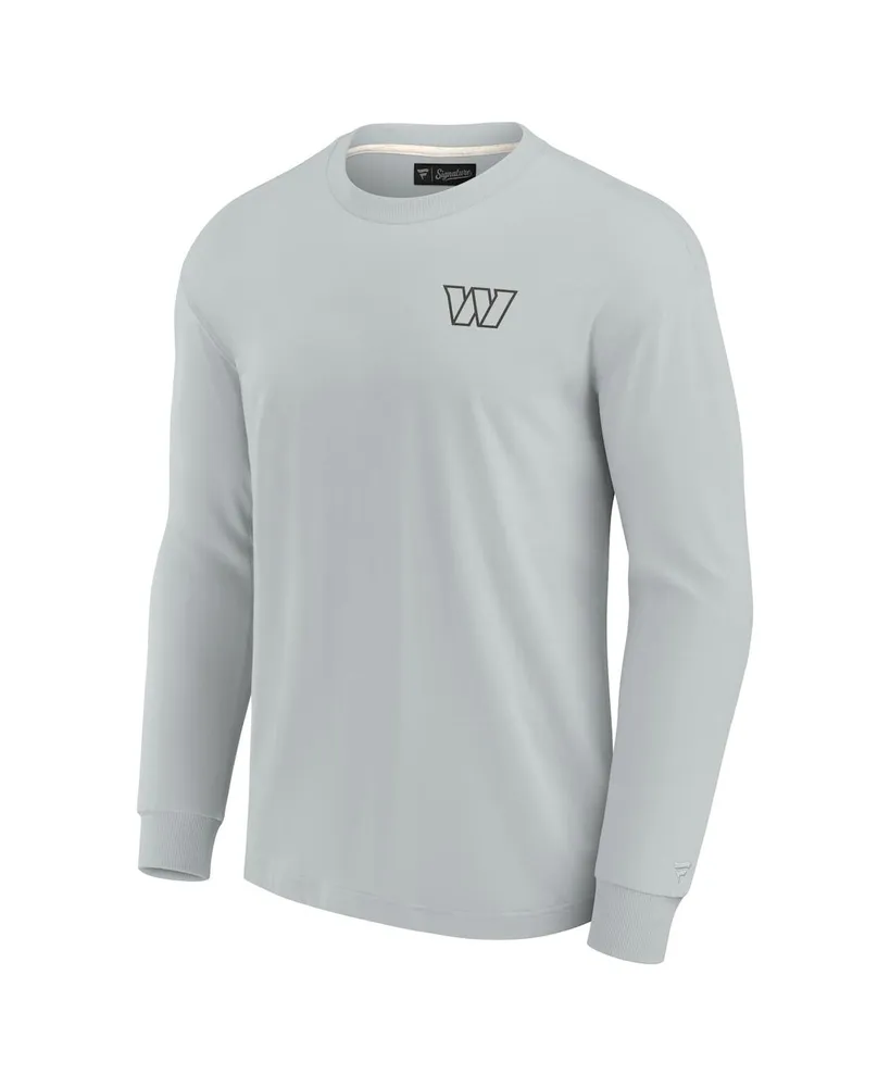 Men's and Women's Fanatics Signature Gray Washington Commanders Super Soft Long Sleeve T-shirt