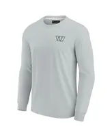 Men's and Women's Fanatics Signature Gray Washington Commanders Super Soft Long Sleeve T-shirt