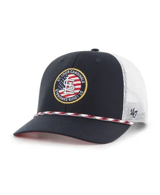 Men's '47 Brand Navy St. Louis Cardinals Union Patch Trucker Adjustable Hat