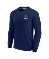 Men's and Women's Fanatics Signature Navy Dallas Cowboys Super Soft Long Sleeve T-shirt