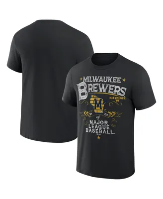 Men's Darius Rucker Collection by Fanatics Black Milwaukee Brewers Beach Splatter T-shirt