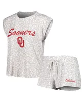 Women's Concepts Sport Cream Oklahoma Sooners Montana T-shirt and Shorts Sleep Set