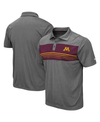 Men's Colosseum Heathered Charcoal Minnesota Golden Gophers Smithers Polo Shirt