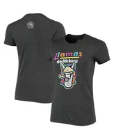 Women's Black Llamas de Hickory Copa la Diversion Script Tri-Blend Scoop Neck T-shirt