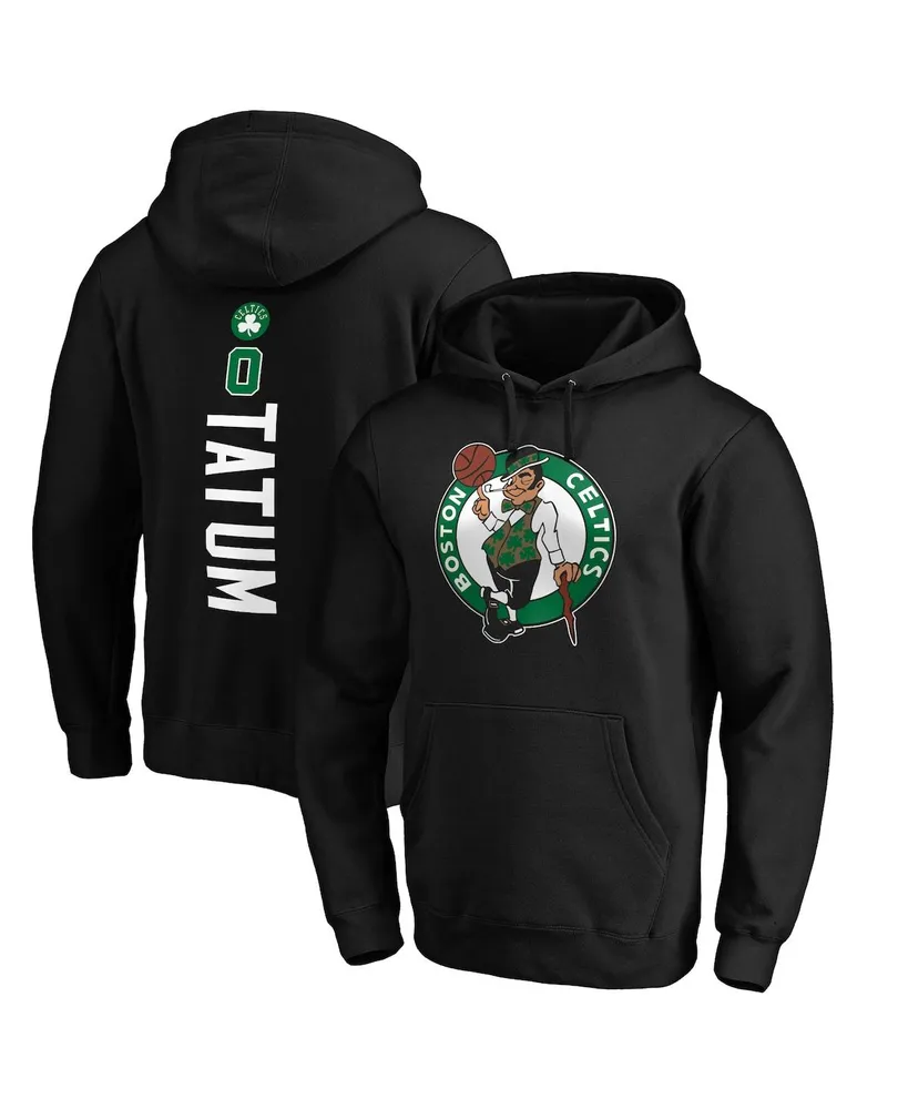 Men's Fanatics Jayson Tatum Black Boston Celtics Playmaker Name and Number Pullover Hoodie