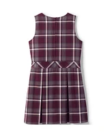 Lands' End Little Girls School Uniform Plaid Jumper Top of Knee