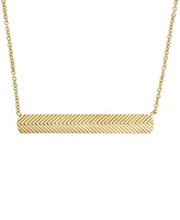 Fossil Harlow Linear Texture Gold-Tone Stainless Steel Chain Necklace