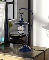 Hudson & Canal Bay 22" Glass and Metal Shade Tall Nautical Table Lamp