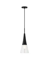 Hudson & Canal Myra 7.5" Glass Shade Wide Pendant