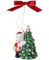 Spode Christmas Tree Snowman Tree Hugger Ornament