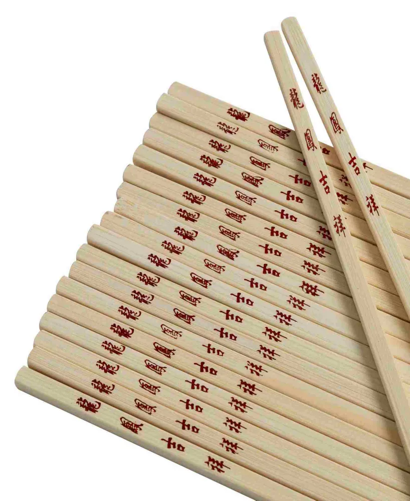 Joyce Chen 10 Pairs Reusable Burnished Bamboo Chopsticks Set