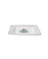 Spode Christmas Tree Polka Dot Square Platter, 10" L