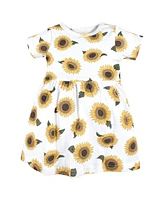 Hudson Baby Girls Cotton Dresses, Sunflower, 0-3 Months