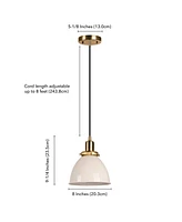 Hudson & Canal Madison 8" Metal Shade Wide Pendant