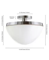 Hudson & Canal Durant 12.62" Glass Shade Wide Semi Flush Mount