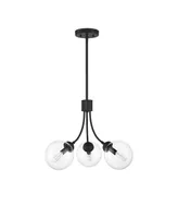 Trade Winds Lighting 3-Light Chandelier with Clear Glas Orb Shades