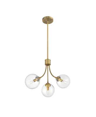 Trade Winds Lighting 3-Light Chandelier with Clear Glas Orb Shades