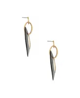 Ettika Circle Shell Dangle 18K Gold Plated Earrings