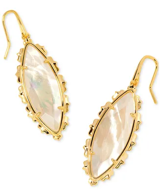 Kendra Scott 14K Abalone Marquise Drop Earrings (Also Mother of Pearl & Pink Cat's Eye Glass)