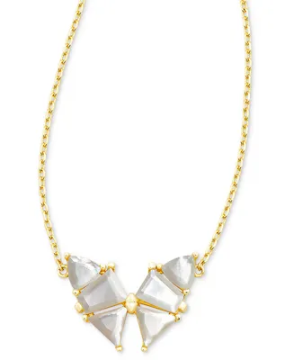 Kendra Scott 14k Gold-Plated Mixed Crystal Butterfly Adjustable Pendant Necklace, 16" + 3" extender