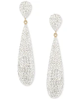 Crystal Pave Elongated Drop Earrings